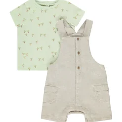 Ensemble salopette + t-shirt imprimé palmier pour bébé garçon