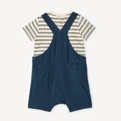 Ensemble salopette + t-shirt marinière pour bébé garçon