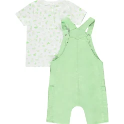 Ensemble salopette uni + t-shirt fantaisie pour bébé garçon