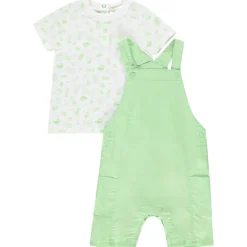 Ensemble salopette uni + t-shirt fantaisie pour bébé garçon