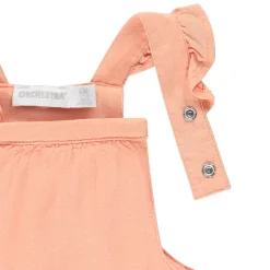 Ensemble salopette uni + t-shirt imprimé fantaisie pour bébé fille