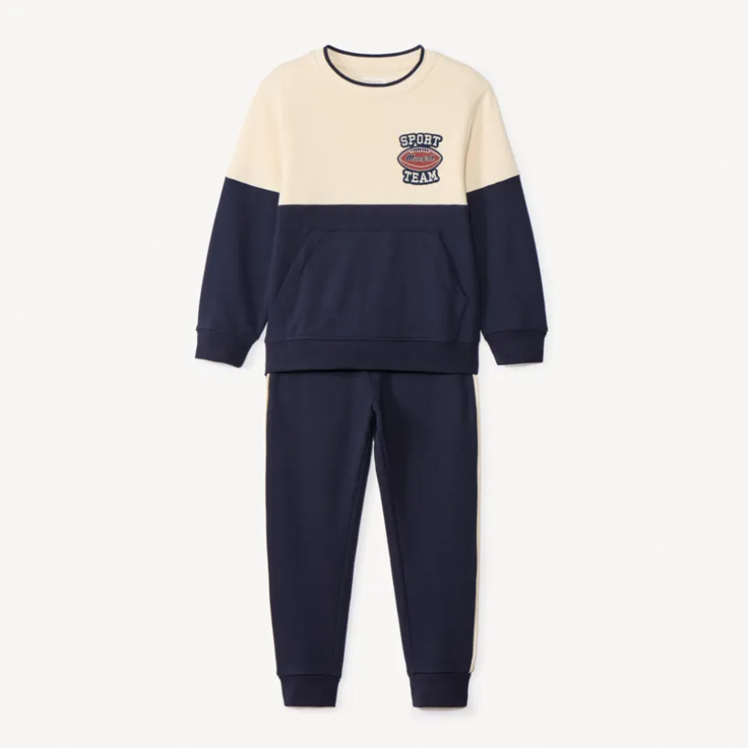 Ensemble sweat bicolore + pantalon de jogging pour garçon