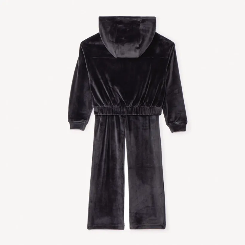 Ensemble sweat à capuche + jogging en velours pour fille