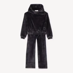 Ensemble sweat à capuche + jogging en velours pour fille