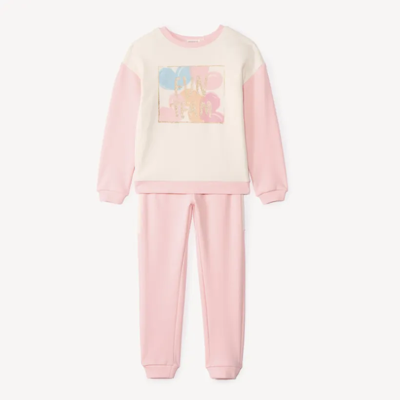 Ensemble sweat colorblock fantaisie + jogging pour fille