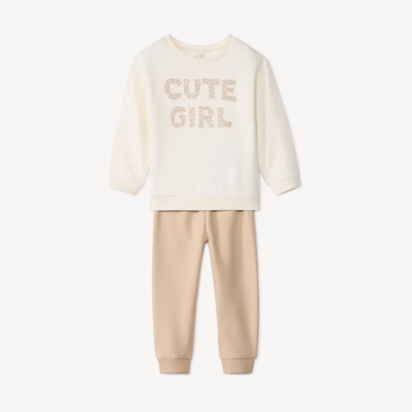 Ensemble sweat fantaisie + jogging pour bébé fille
