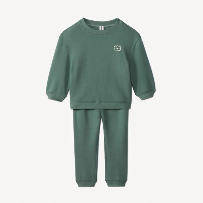 Ensemble sweat + jogging avec ours puff print pour bébé garçon