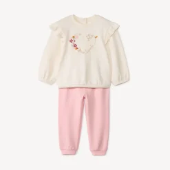 Ensemble sweat + jogging fantaisie pour bébé fille