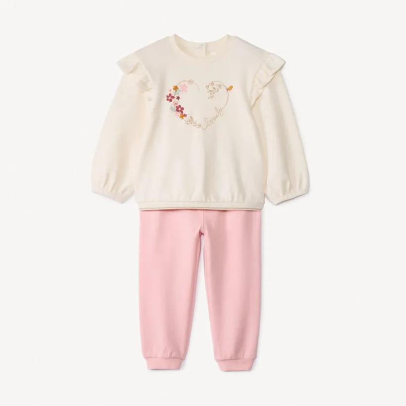 Ensemble sweat + jogging fantaisie pour bébé fille