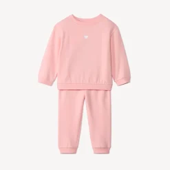 Ensemble sweat + pantalon de jogging uni pour bébé fille