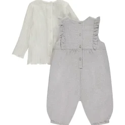 Ensemble t-shirt manches longues + salopette pour bébé fille