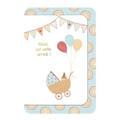 Faire-part de naissance avec enveloppe "Bébé est enfin arrivé !"