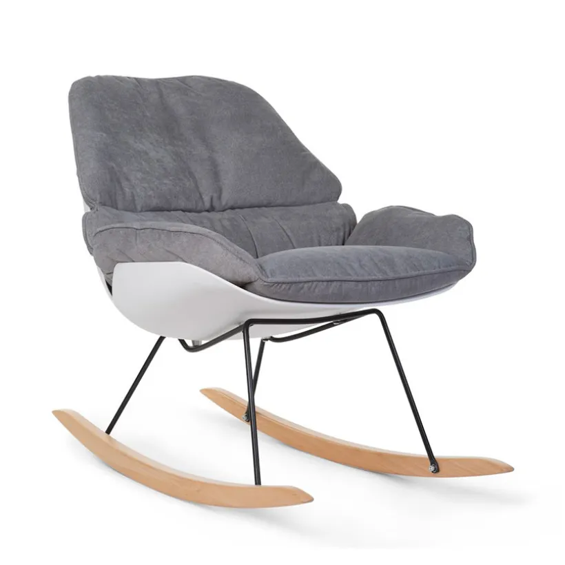 Fauteuil rocking chair Gris/Blanc