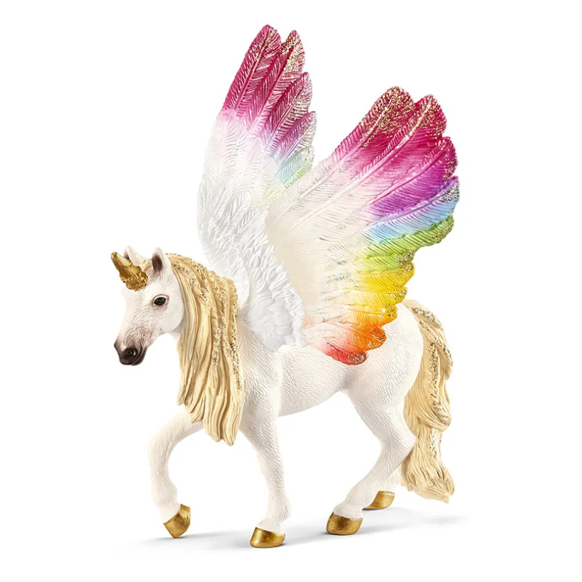Figurine licorne ailée arc-en-ciel