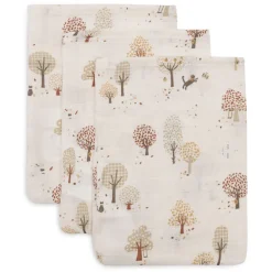 Gant de toilette gaze de coton Tiny Park 3pcs