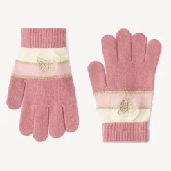 Gants en tricot effet colorblock pour fille