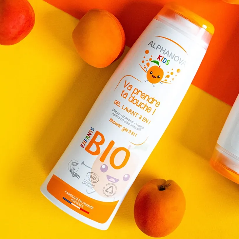 Gel lavant 3 en 1 certifié bio Va prendre ta douche ! à l'abricot 250 ml