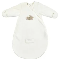 Gigoteuse avec manches et moufles - 60cm - Velours Fanfan - Blanc