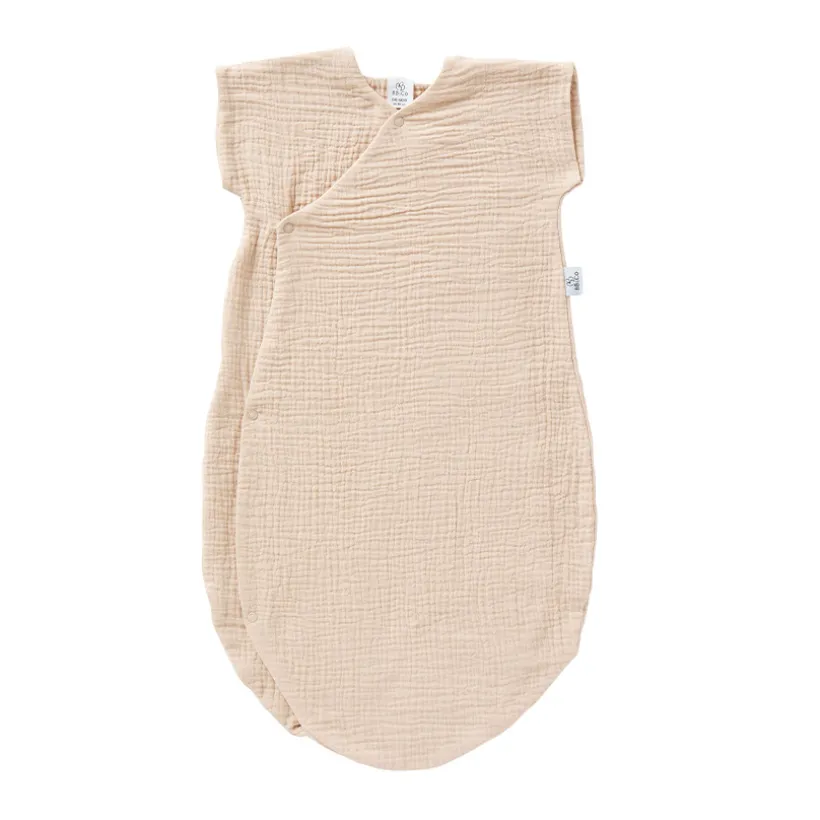 Gigoteuse manches courtes TOG 1.6 effet kimono en gaze 6-18M biscuit