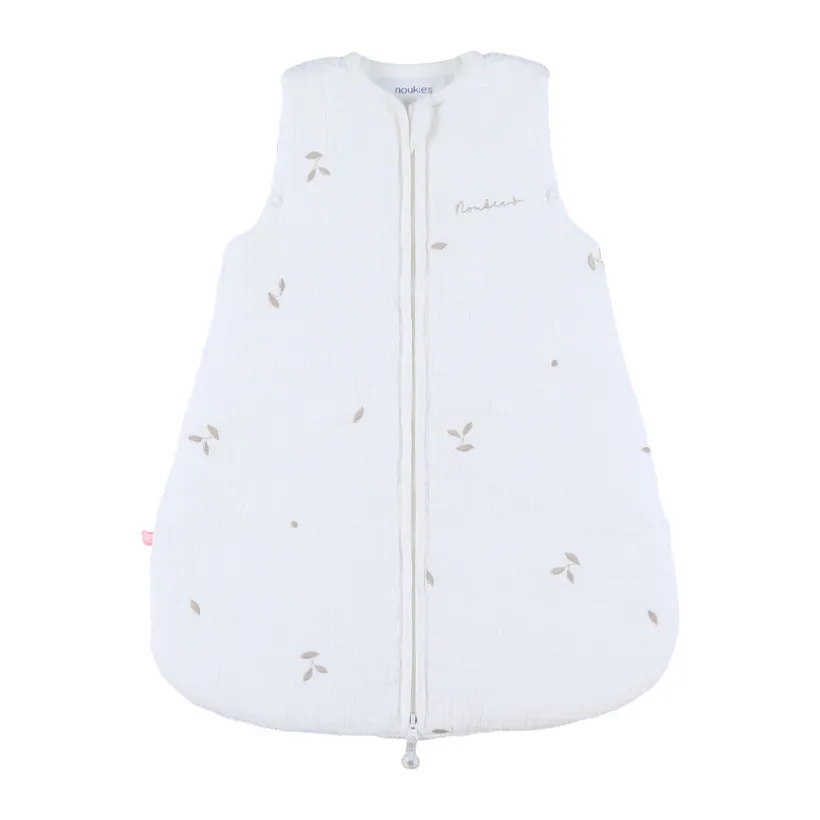 Gigoteuse sans manches 50cm TOG 2 en mousseline brodée blanc
