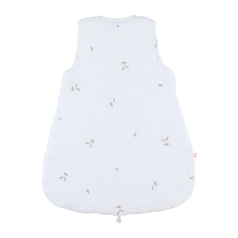 Gigoteuse sans manches 50cm TOG 2 en mousseline brodée blanc