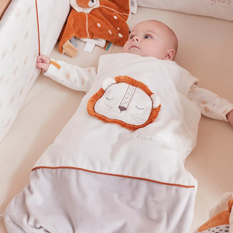Gigoteuse sans manches en veloudoux Babou 50 cm bicolore