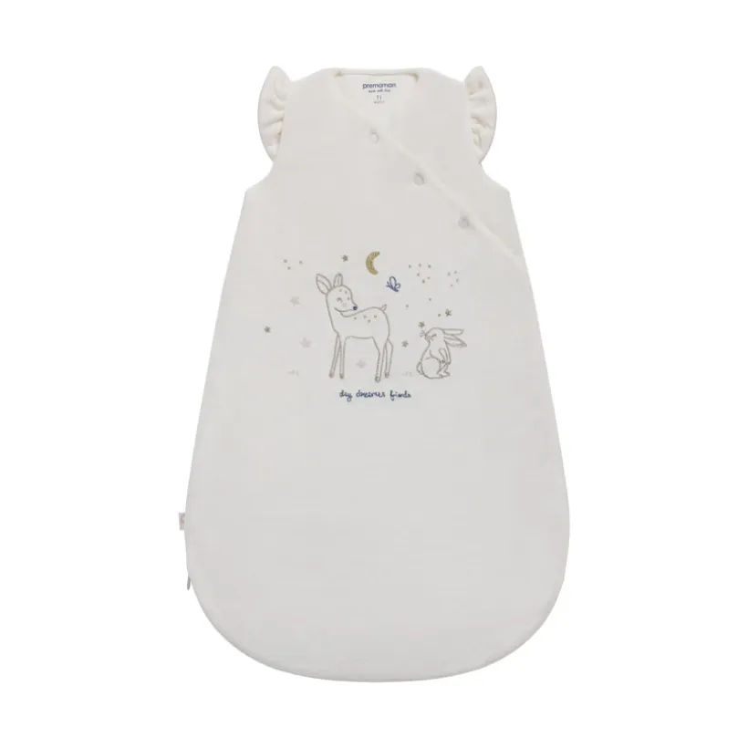 Gigoteuse sans manches TOG 3 en velours Little Deer écru