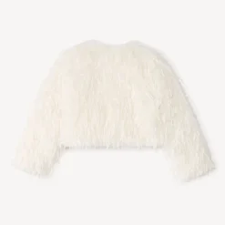 Gilet boléro en fausse fourrure effet plumes pour fille