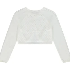 Gilet boléro en tricot ajouré pour fille