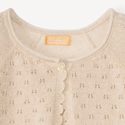 Gilet boléro en tricot ajouré pour fille