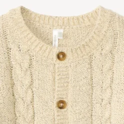 Gilet boutonné en tricot torsadé uni pour bébé