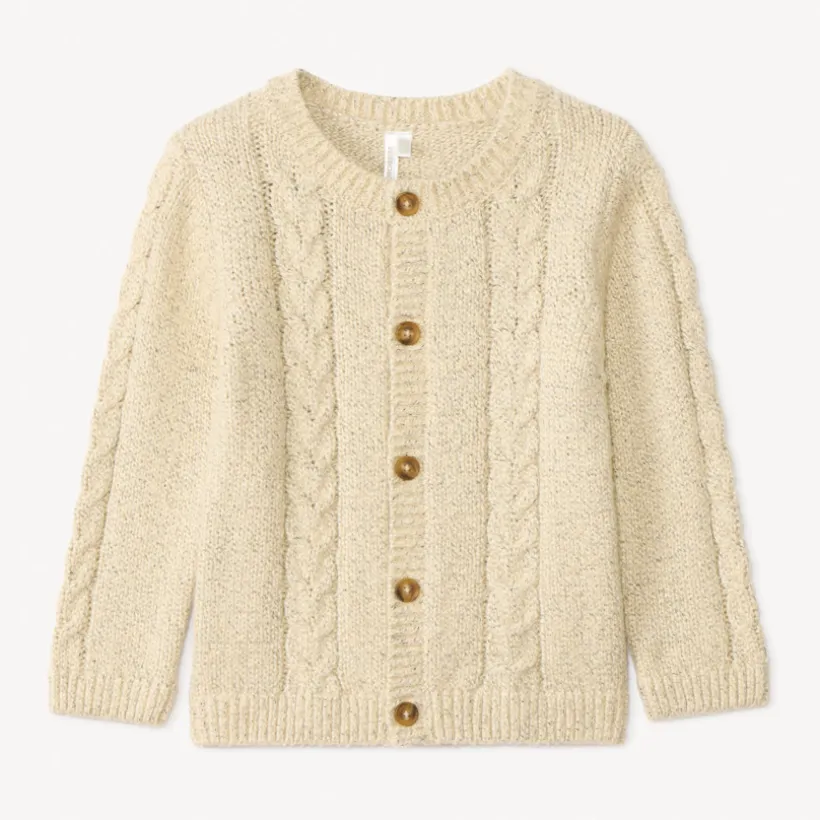 Gilet boutonné en tricot torsadé uni pour bébé