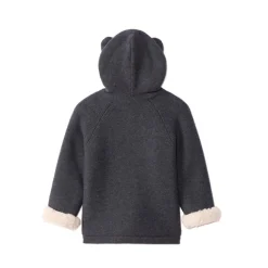 Gilet à capuche doublé sherpa avec oreilles ludiques pour bébé garçon