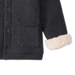 Gilet à capuche doublé sherpa avec oreilles ludiques pour bébé garçon
