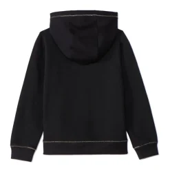 Gilet à capuche en molleton brodé cœur pour fille