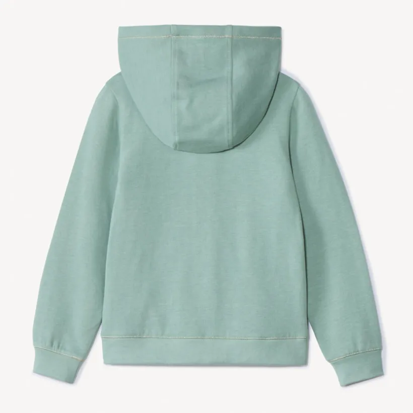Gilet à capuche en molleton brodé cœur pour fille