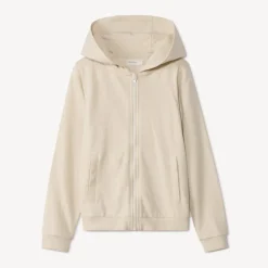 Gilet à capuche en molleton uni pour fille