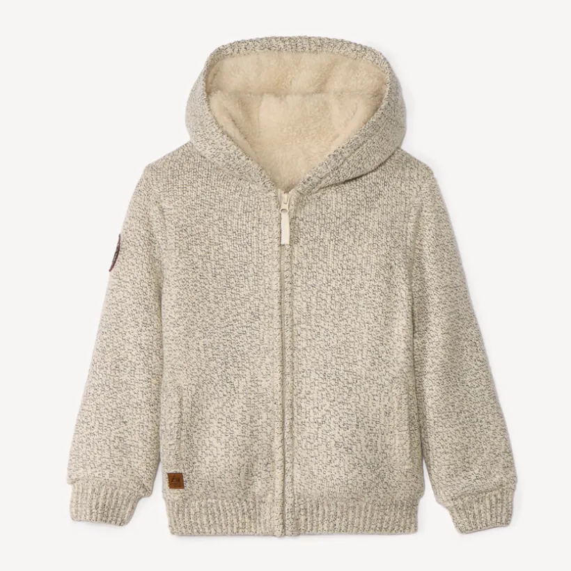 Gilet à capuche en tricot doublé sherpa pour garçon