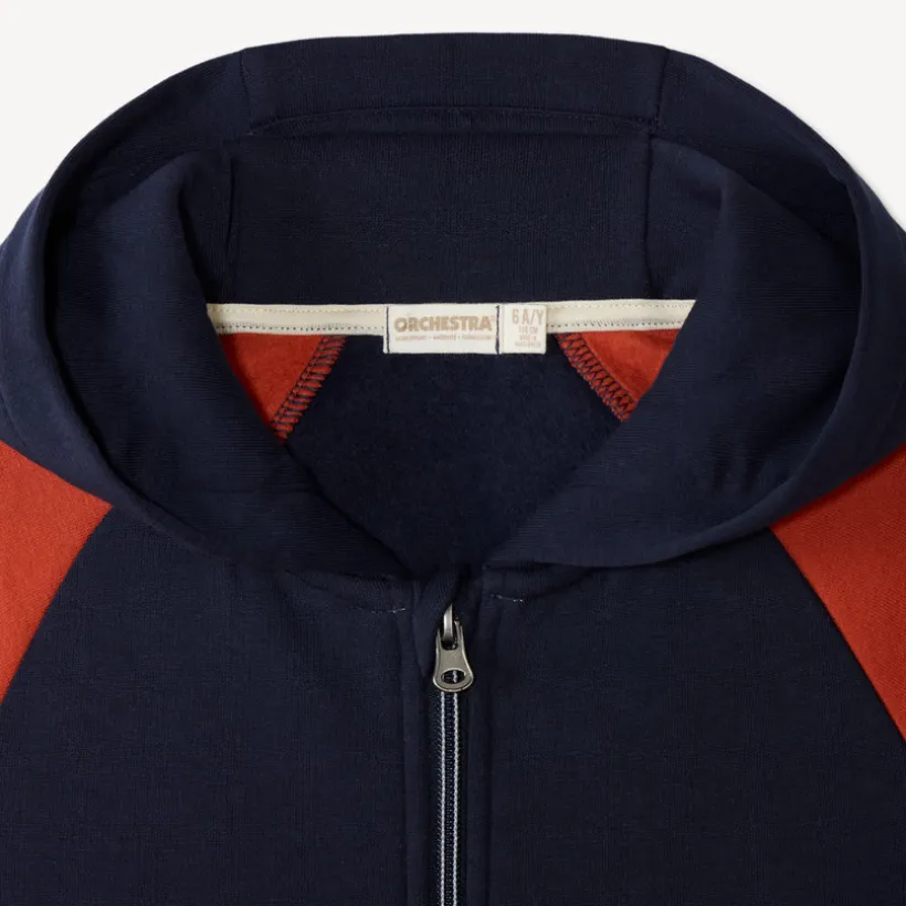 Gilet à capuche à zip et contrasté garçon