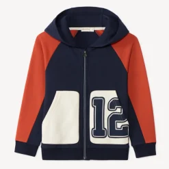 Gilet à capuche à zip et contrasté garçon