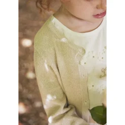Gilet court en tricot avec base festonnée pour fille