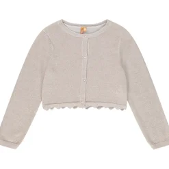 Gilet court en tricot avec base festonnée pour fille