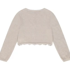 Gilet court en tricot avec base festonnée pour fille