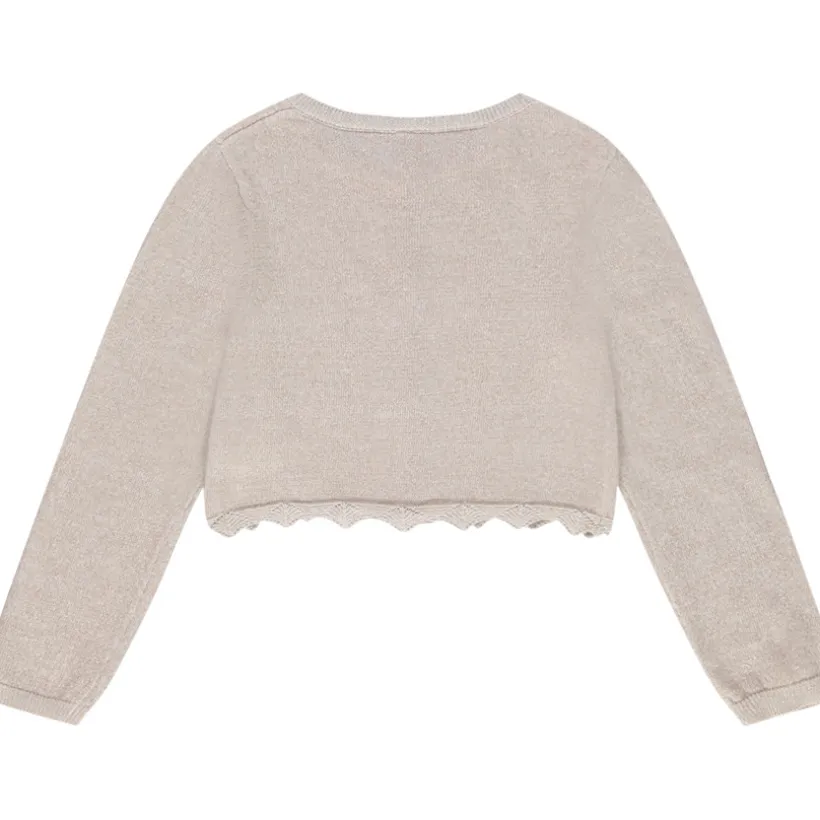 Gilet court en tricot avec base festonnée pour fille