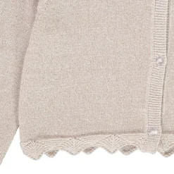 Gilet court en tricot avec base festonnée pour fille