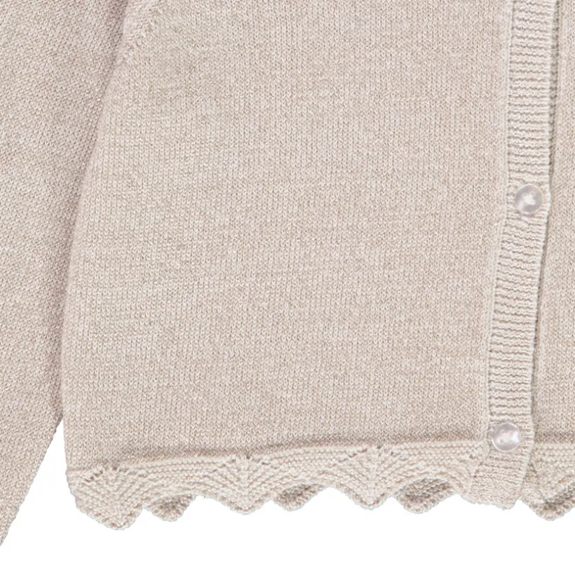 Gilet court en tricot avec base festonnée pour fille