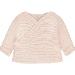 Gilet effet cache-cœur uni en tricot pour bébé fille
