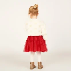Gilet en fausse fourrure avec rosaces pour bébé fille