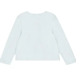 Gilet en maille côtelé avec fleurs brodées pour bébé fille