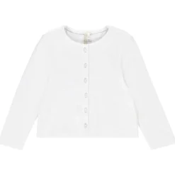 Gilet en maille côtelé avec fleurs brodées pour bébé fille